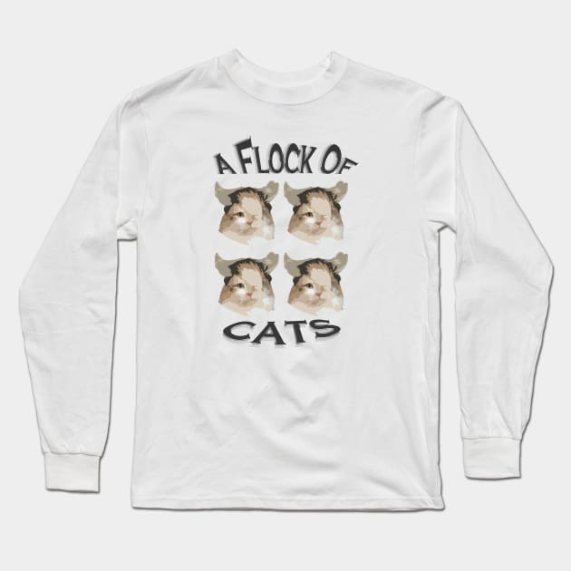 A Flock Of Cats Long Sleeve T-Shirt by Twrinkle